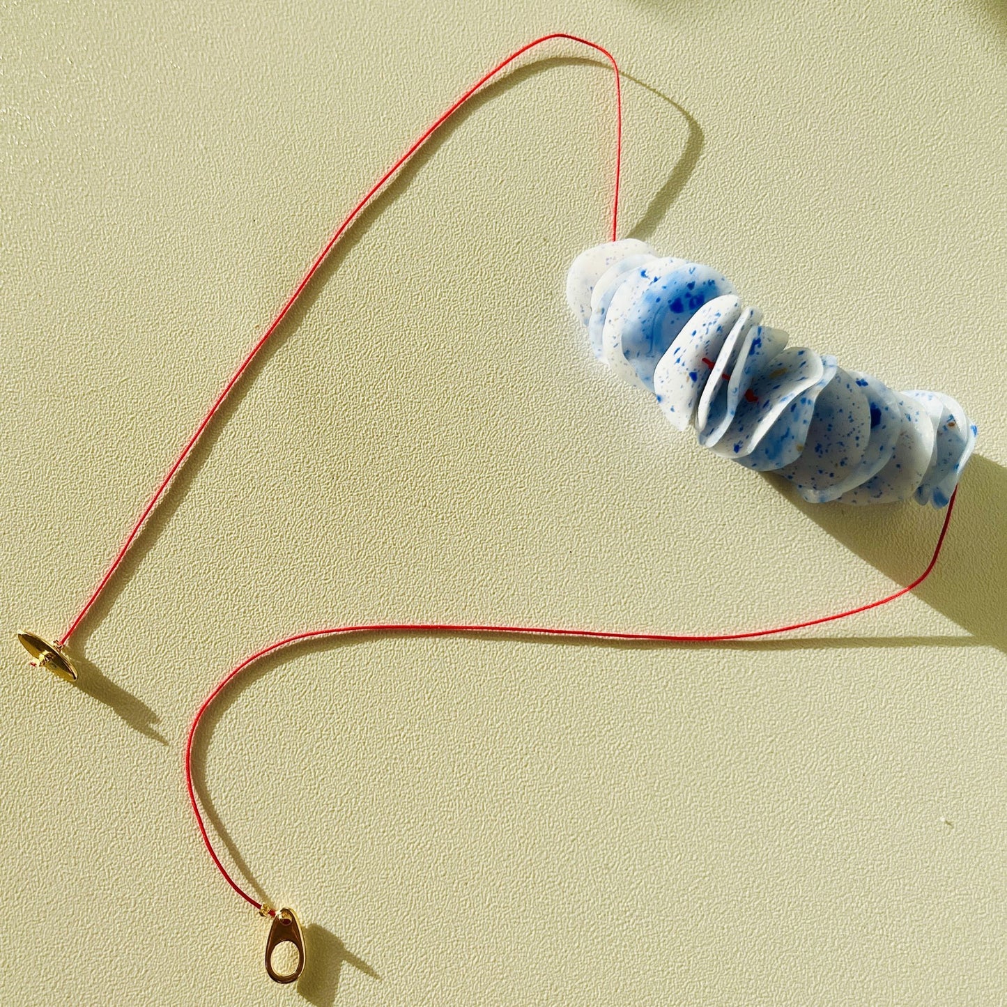 Lepsiron Blue and Red Necklace (Made to Order)