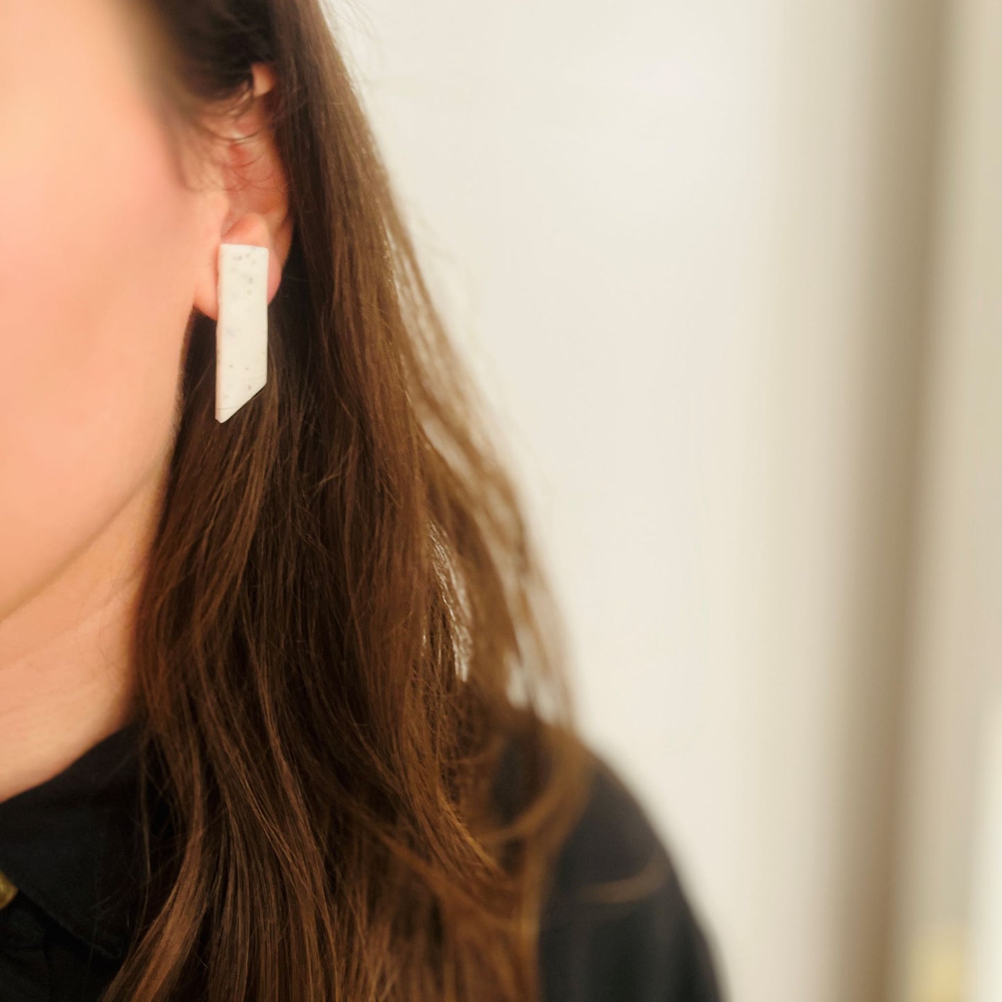 Linos White Earrings