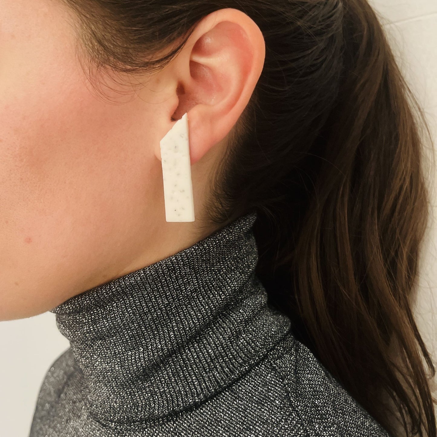 Linos White Earrings