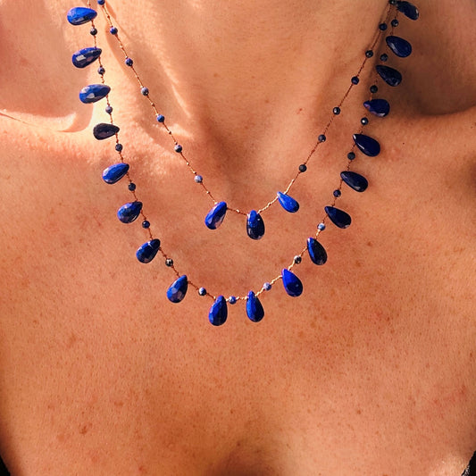 Lapis Lazuli Three Drops Necklace