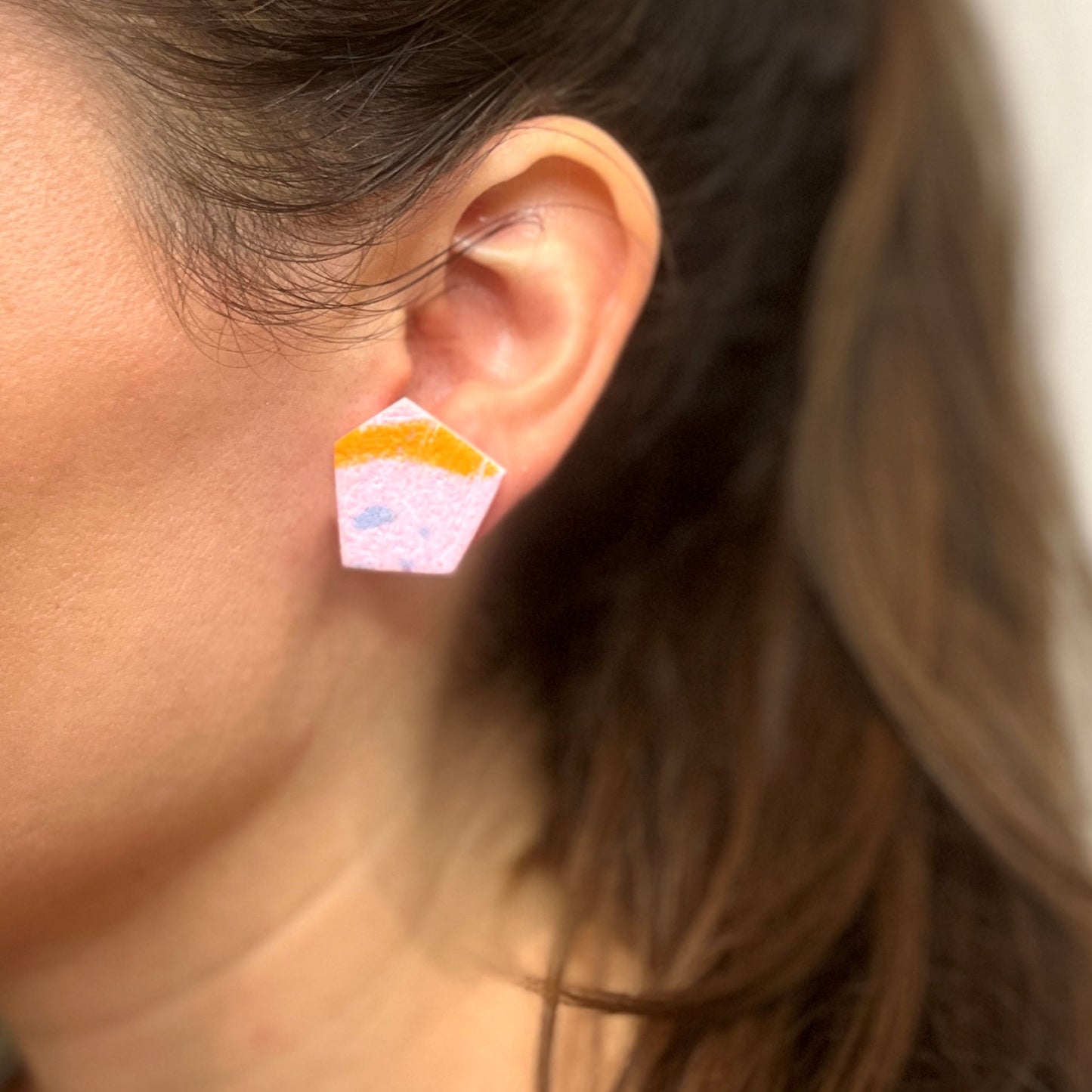 Ftery Pink Blue Orange Earrings