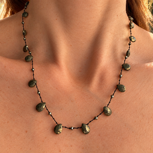 Pyrite Drops Necklace
